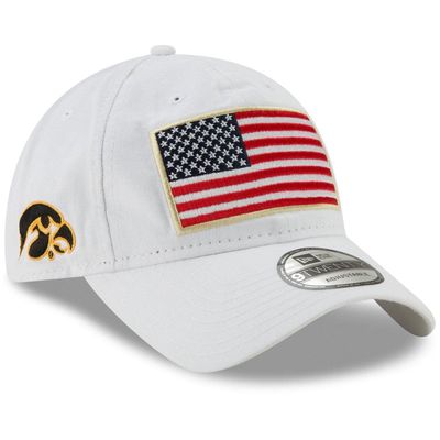 Men's New Era White Iowa Hawkeyes Country First 9TWENTY Adjustable Hat
