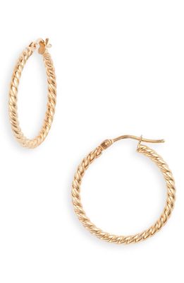 Bony Levy 14K Gold Texture Swirl Hoop Earrings in Yellow Gold
