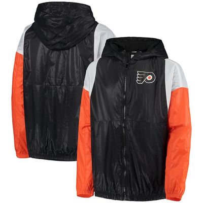 Outerstuff Youth Black Philadelphia Flyers Stadium Colorblock Full-Zip Windbreaker Jacket