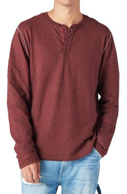 Lucky Brand Duofold Cotton Henley in Burgundy