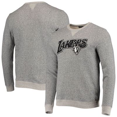 Men's Junk Food Heathered Gray Los Angeles Lakers Marled French Terry Pullover Sweatshirt in Heather Gray