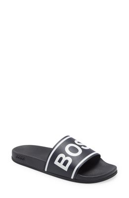 BOSS Bay Slide Sandal in Black