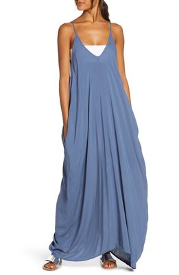 Elan V-Back Cover-Up Maxi Dress in Blue Denim