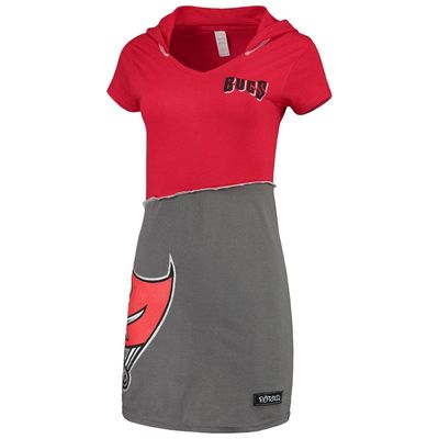 Women's Refried Apparel Red/Pewter Tampa Bay Buccaneers Sustainable Hooded Mini Dress