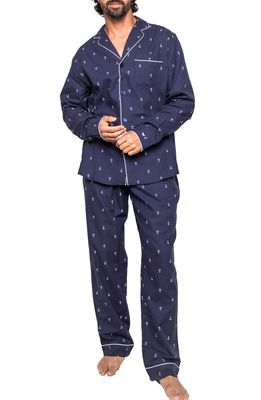 Petite Plume Portsmouth Anchors Pajamas in Navy