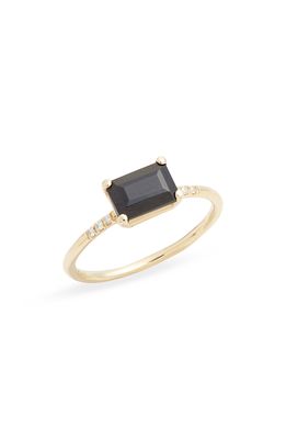 Jennie Kwon Designs East/West Onyx Equilibrium Ring in Yellow Gold/Onyx