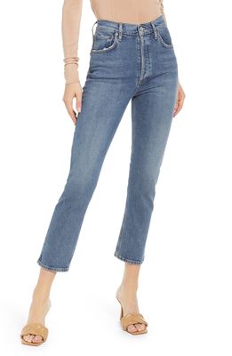 AGOLDE Riley High Waist Ankle Straight Leg Jeans in Transfer