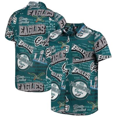 Men's FOCO Midnight Green Philadelphia Eagles Thematic Button-Up Shirt