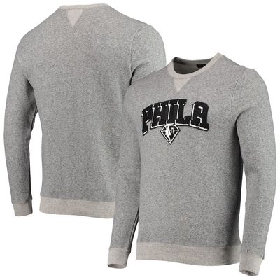 Men's Junk Food Heathered Gray Philadelphia 76ers Marled French Terry Pullover Sweatshirt in Heather Gray