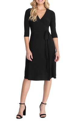 Kiyonna Essential Wrap Dress in Black Noir
