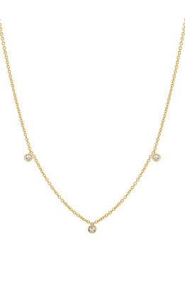 BYCHARI Diamond Bezel Charm Necklace in 14K Yellow Gold