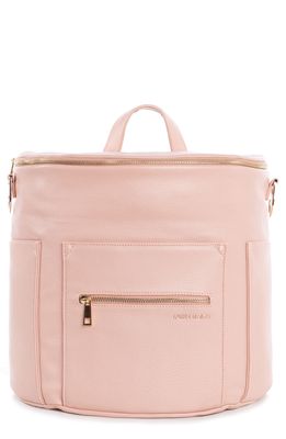 Fawn Design The Original Convertible Water Resistant Faux Leather Diaper Bag in Blush