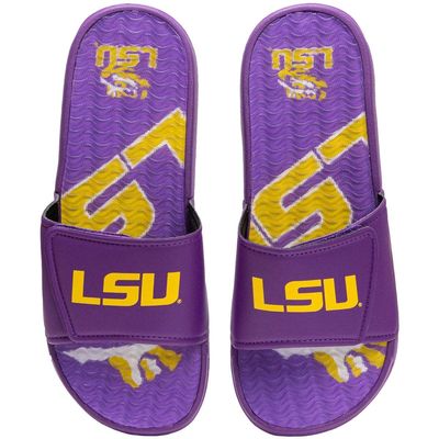 Men's FOCO LSU Tigers Wordmark Gel Slide Sandals in Purple
