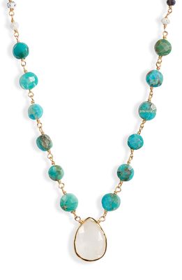 ela rae Semiprecious Stone Pendant Necklace in Turquoise