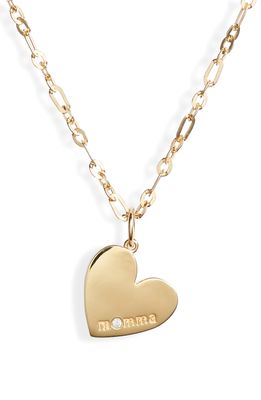 ela rae Momma Heart Pendant Necklace in Gold