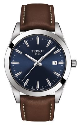 Tissot T-Classic Gentleman Leather Strap Watch