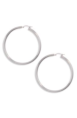 Jane Basch Designs Large Hoop Earrings in Sterling Silver