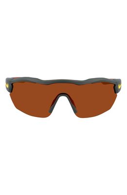 Nike Show X3 Elite 61mm Wraparound Sunglasses in Matte Sequoia /Brown Orange