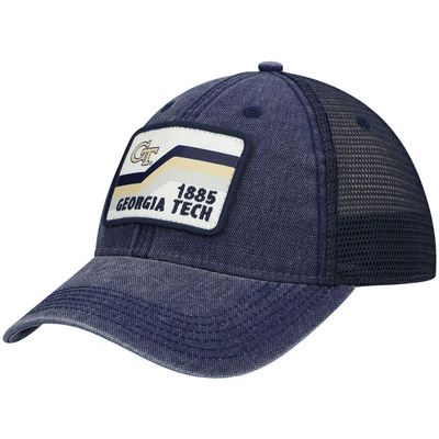 LEGACY ATHLETIC Men's Navy Georgia Tech Yellow Jackets Sun & Bars Dashboard Trucker Snapback Hat