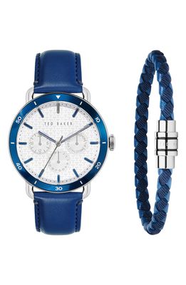 Ted Baker London Magarit Multifunction Leather Strap Watch & Bracelet Set