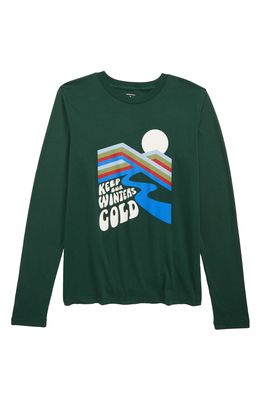 Nordstrom Kids' Essential Long Sleeve Graphic Tee in Green Pinecone Cold Winter