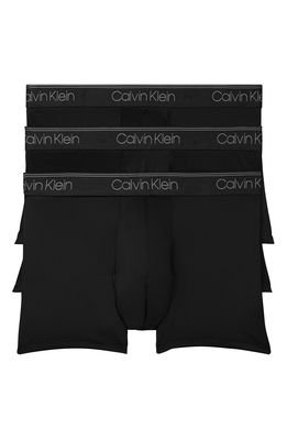 Calvin Klein 3-Pack Low Rise Microfiber Trunks in Black