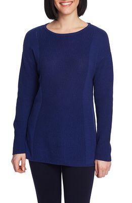 Chaus Mixed Gauge Pullover Sweater in Parisian Sky