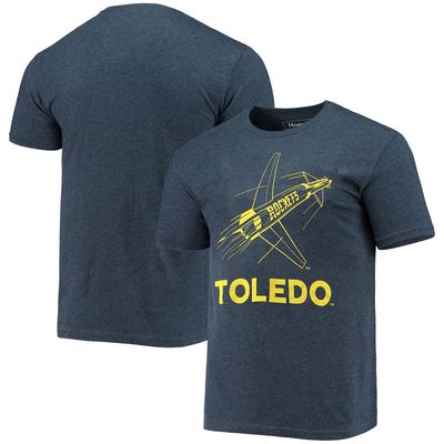 Men's Homefield Heathered Navy Toledo Rockets Vintage Logo T-Shirt