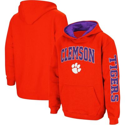 Youth Colosseum Orange Clemson Tigers 2-Hit Team Pullover Hoodie