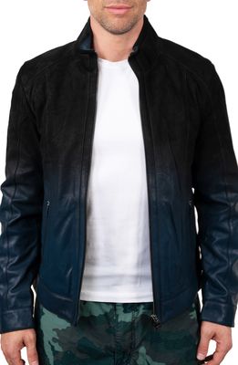 Maceoo Lambskin Leather Jacket in Blue