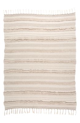 Lorena Canals Fringe Knit Blanket in Dune White