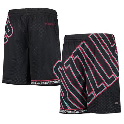 Mitchell & Ness Youth Black Vancouver Grizzlies Hardwood Classics Throwback Big Face Mesh Shorts