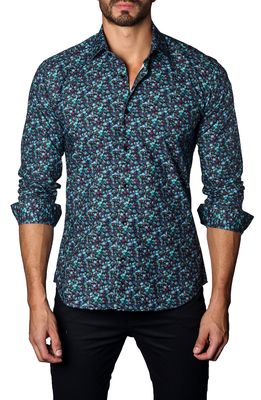Jared Lang Trim Fit Button-Up Shirt in Blue