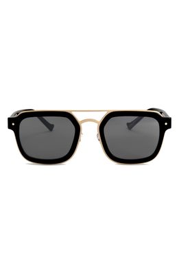 Grey Ant Notizia 51mm Rectangle Sunglasses in Black/Silver