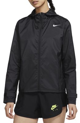 Nike Essential Water Repellent Running Jacket in Black/Reflective Silver