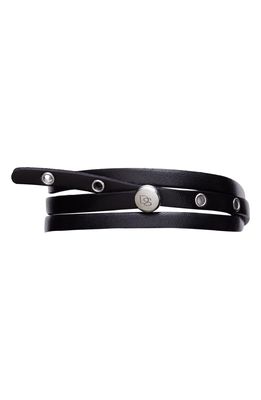 Degs & Sal Leather Wrap Bracelet in Black