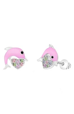 Chanteur Kids' Dolphin Stud Earrings in Pink/Multi