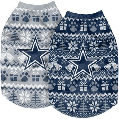 FOCO Dallas Cowboys Reversible Holiday Dog Sweater in Blue