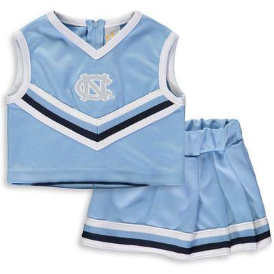 LITTLE KING Girls Toddler Carolina Blue North Carolina Tar Heels Two-Piece Cheer Set in Light Blue