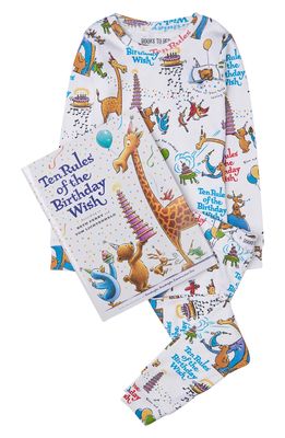 Books to Bed Kids' 'Ten Rules of the Birthday Wish' Two-Piece Fitted Pajamas & Book Set in White