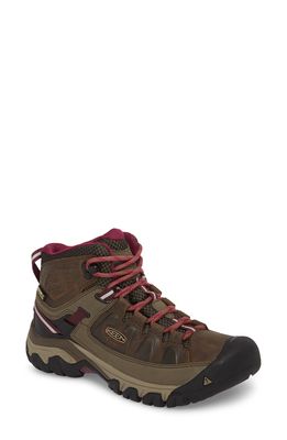 KEEN Targhee III Mid Waterproof Hiking Boot in Weiss/Boysenberry Leather