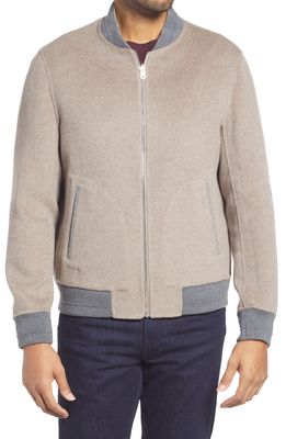 Cardinal of Canada Brady Wool & Cashmere Reversible Bomber Jacket in Camel/Grey