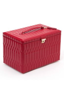 WOLF Caroline Extra Large Leather Jewelry Case in Red
