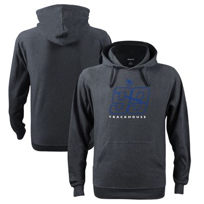 Men's Checkered Flag Heathered Charcoal TRACKHOUSE RACING Graphic Pullover Hoodie in Heather Charcoal