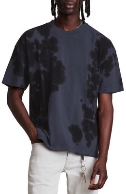 AllSaints Hagen Oversize Tie Dye Organic Cotton T-Shirt in Deep Space Blue