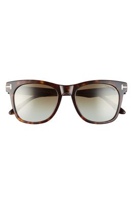 Tom Ford Brooklyn 54mm Square Sunglasses in Dark Havana/Green Mirror