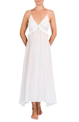 Everyday Ritual Ruffle Empire Waist Nightgown in White