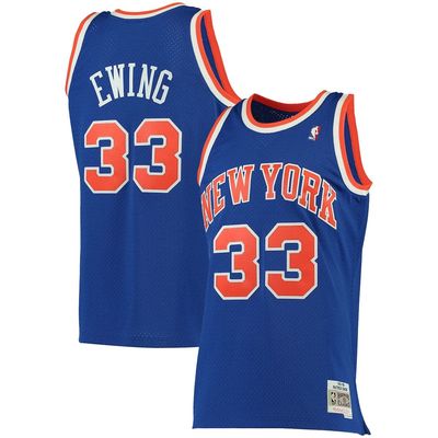 Men's Mitchell & Ness Patrick Ewing Blue New York Knicks Big & Tall Hardwood Classics Jersey
