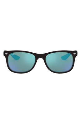 Ray-Ban Junior 50mm Wayfarer Mirrored Sunglasses in Black/Blue Mirror