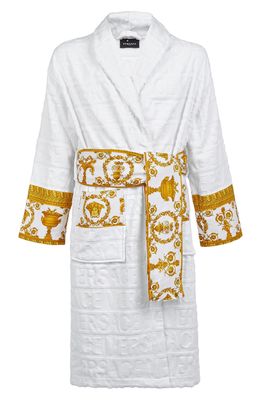 Versace Barocco Terry Robe in White